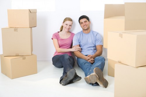 Student removals team loading boxes for a move in Richmond upon Thames