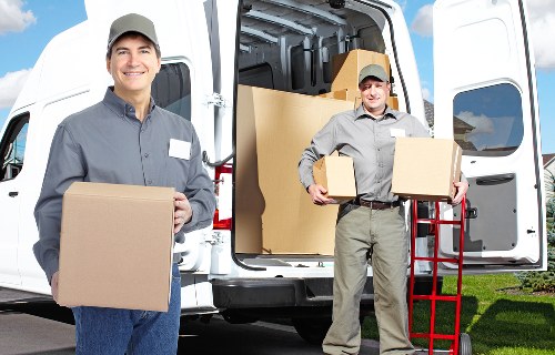 Customer move in progress with safe, careful handling of household items