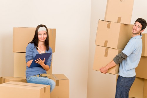 Packing and transporting office equipment during a business move
